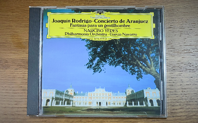 「ロドリーゴ：アランフエス協奏曲／ある貴紳のための幻想曲 他」イエペス（ギター）、ナバロ指揮フィルハーモニア管弦楽団、イギリス室内管弦楽団、ロンドン交響楽団（1976、77、79年録音、ユニバーサル）