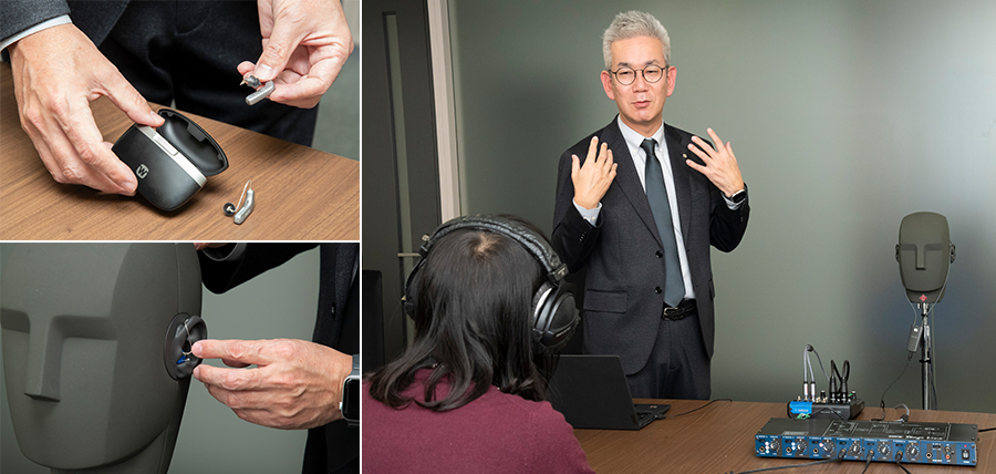 取材当日はデモ用の製品・機器を使用し、“聴こえ”の体験をさせていただいた。 日常にある音がありのままに聴こえる表現力と音質の良さに驚かされた。
