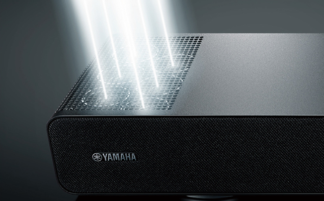 「SR-X90A」ハイトビームスピーカー。音が上方へ放出されるイメージ画像