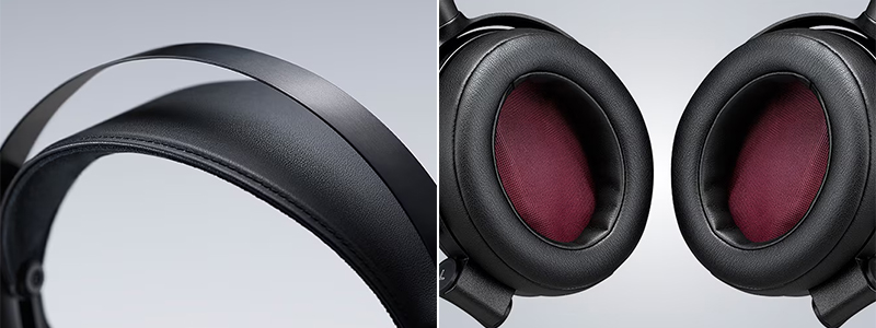 ヘッドバンドと滑らかなステップレススライダーと、イヤーパッドの画像